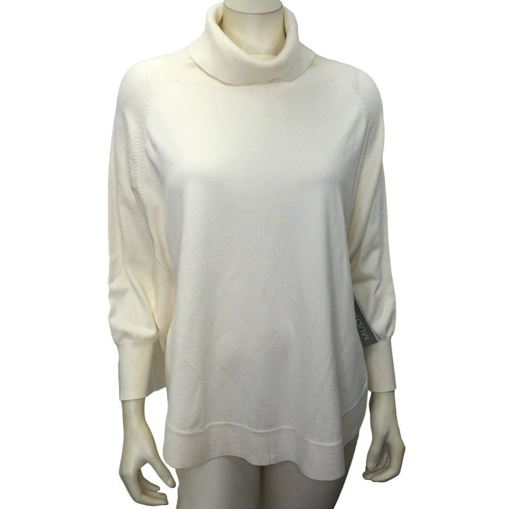 MULTIPLES $69 TURTLE NECK OPEN SIDE SWEATER PET LG‎  NWT